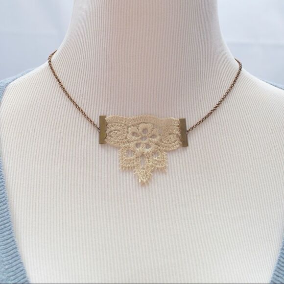 Crocheted Lace Boho Necklace - Picture 2 of 5